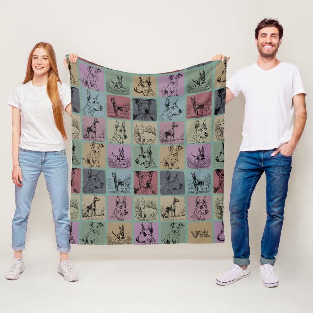 Dobermann Dog Blanket Geschenk Retro Dog Lover Thr Fleecedecke (Beispiel)