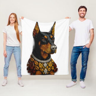 Dobermann-Edelstein-Mosaik Luxus-Kunst-Wurfdecke Fleecedecke