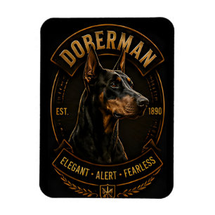 Dobermann Elegant Wachsam Furchtloser Hunderasse E Magnet