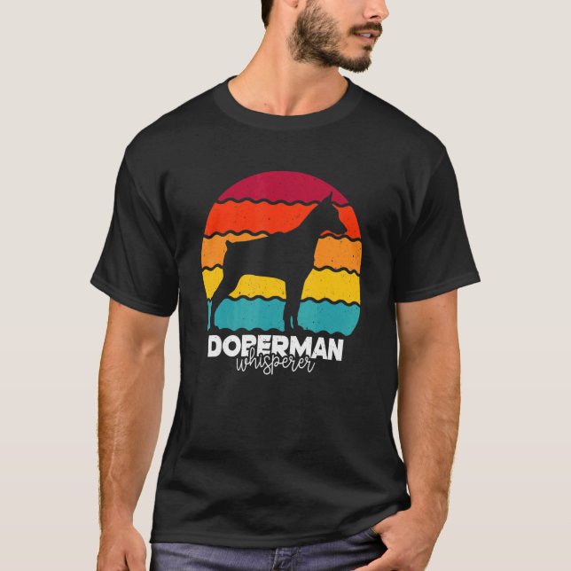 Dobermann-Flüsterer Retro Vintage T-Shirt (Vorderseite)