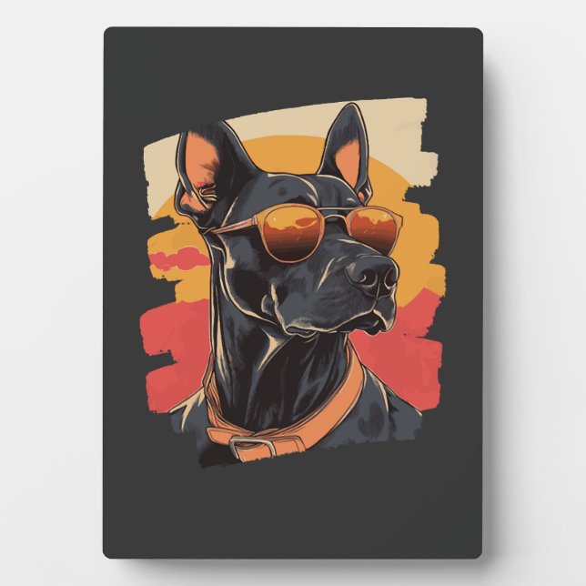 Dobermann Fotoplatte (Vorderseite)