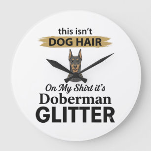 Dobermann Glitter Lustiger Hunde Liebhaber Vintage Große Wanduhr