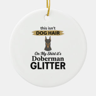Dobermann Glitter Lustiger Hunde Liebhaber Vintage Keramik Ornament