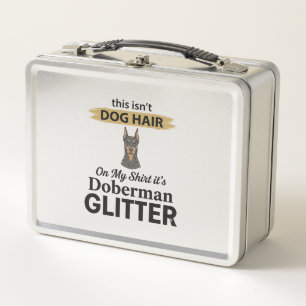 Dobermann Glitter Lustiger Hunde Liebhaber Vintage Metall Brotdose