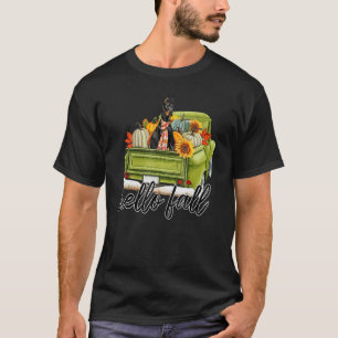 Dobermann Hallo Herbst Kürbis LKW Herbstlaub Th T-Shirt