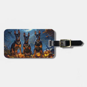 Dobermann Halloween Gruselig Gepäckanhänger