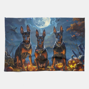 Dobermann Halloween Gruselig Geschirrtuch