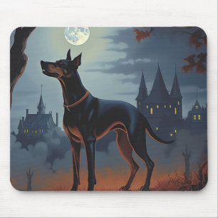 Dobermann Halloween Gruselig Mousepad