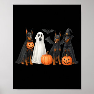 Dobermann Halloween Kostüm Spaß Dobermann Hallowee Poster