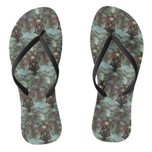 Dobermann-Hund fährt Motorrad Weihnachten Flip Flops