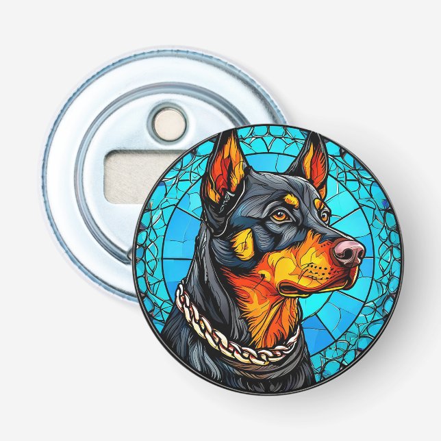 Dobermann Hund Flaschenöffner (Vorderseite)