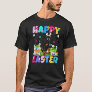 Dobermann-Hund Fröhlicher Osterhase Dobermann Ost T-Shirt