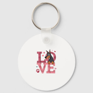 Dobermann-Hund Ich Liebe Meinen Hund Valentinstag Schlüsselanhänger