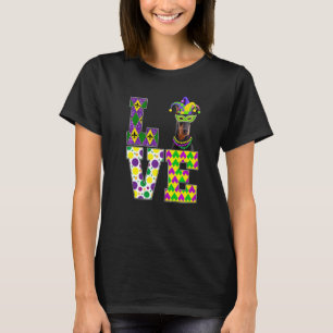 Dobermann-Hund Liebe Mardi Gras Karneval Welpenlie T-Shirt
