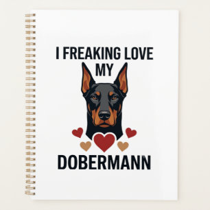 Dobermann Hund mit roten Herzen_1 Planer
