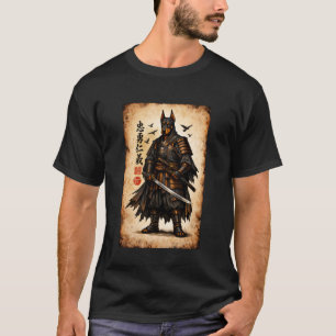 Dobermann-Hund-Samurai-Kunst Japanischer Vintage T-Shirt