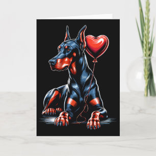 Dobermann-Hund Valentinstag Hundebesitzer Valentin Karte