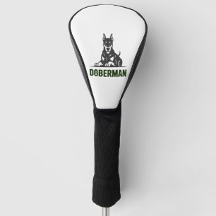 Dobermann-Hund-Vektor 2 Farben Golf Headcover
