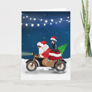 Dobermann-Hund Weihnachten Santa Claus   Karte