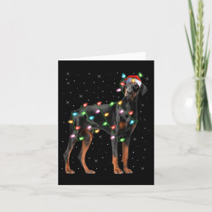 Dobermann-Hund-Weihnachtsbeleuchtung Santa-Hundebe Karte