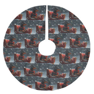 Dobermann-Hund Weihnachtsfestlich Polyester Weihnachtsbaumdecke