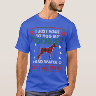 Dobermann-Hundebesitzer Weihnachtsfilme Pyjama Xma T-Shirt