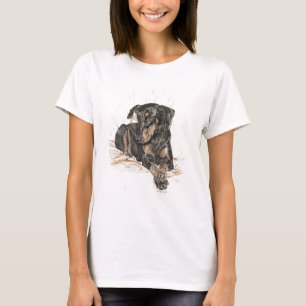 Dobermann-Hundenatürliche Ohren T-Shirt