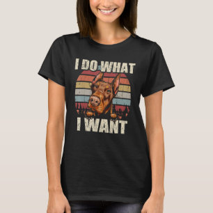 Dobermann Ich mache was ich will Hund Vintage Re T-Shirt