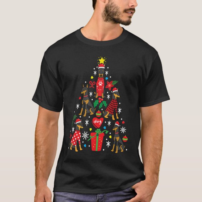 Dobermann K9 Unit Christmas  Dog T-Shirt (Vorderseite)