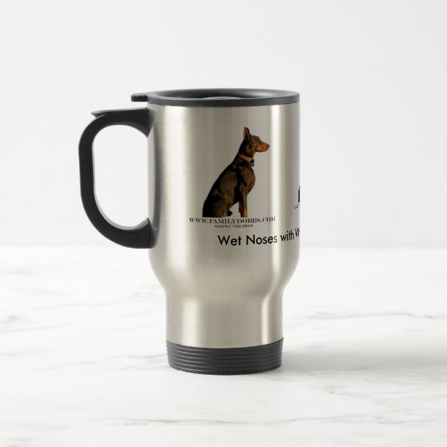 Dobermann-Kaffee-Tasse Reisebecher (Links)