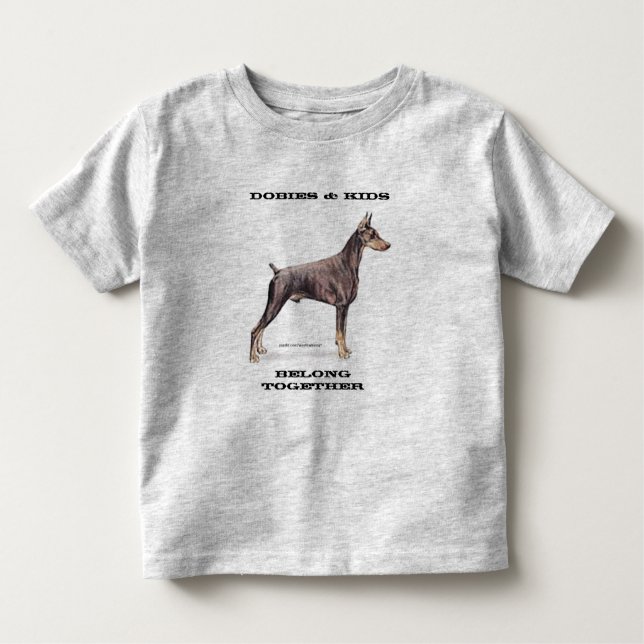 Dobermann & Kids — Doberman Pinscher Kleinkind T-shirt (Vorderseite)