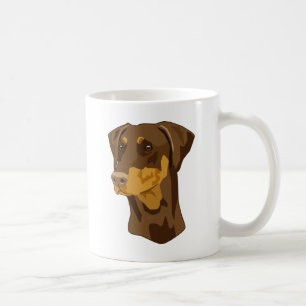 Dobermann-Kopf, Rot, Uncropped Kaffeetasse