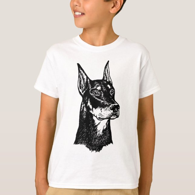 DOBERMANN-KOPF T-Shirt (Vorderseite)