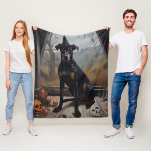 Dobermann-Kürbisse Halloween Gruselig Fleecedecke
