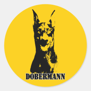 Dobermann-Leiter Runder Aufkleber