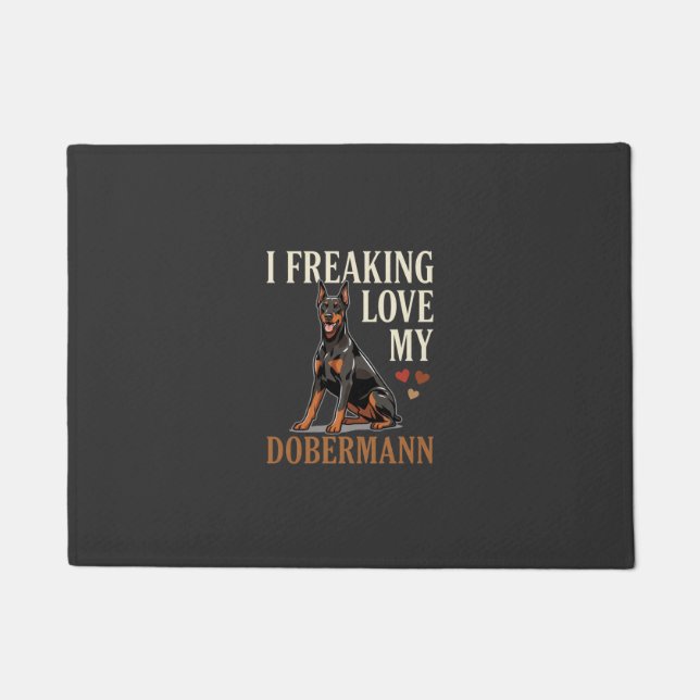 Dobermann Liebe Hundeliebhaber Fußmatte (Vorderseite)