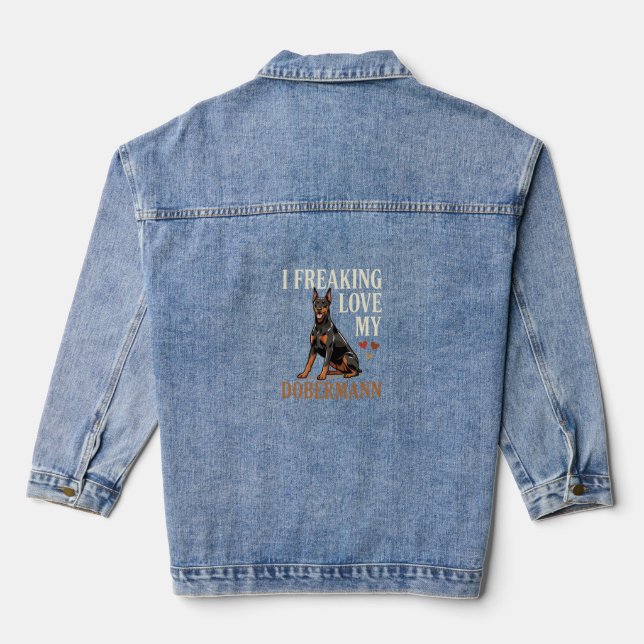 Dobermann Liebe Hundeliebhaber Jeansjacke (Rückseite)