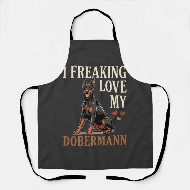 Dobermann Liebe Hundeliebhaber Schürze (Vorderseite)
