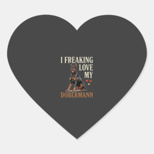 Dobermann Liebhaber Hundeliebhaber Herz-Aufkleber