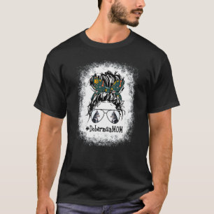 Dobermann-Mama Gebleichteter Unordentlicher Dutt H T-Shirt