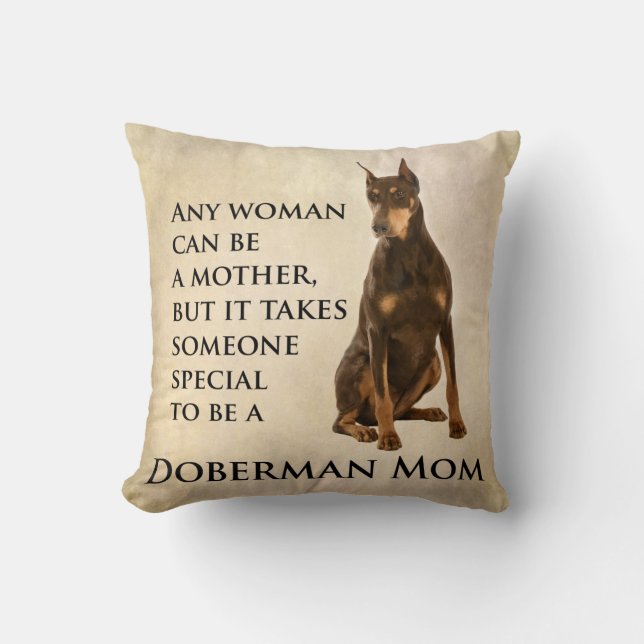 Dobermann-Mama-Kissen Kissen (Vorderseite)