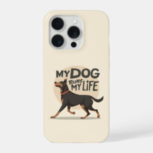 Dobermann "Mein Hund bestimmt mein Leben" Retro-Sp iPhone 15 Pro Hülle