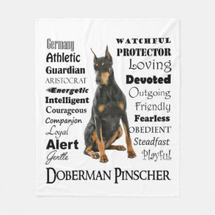 Dobermann-Merkmal-Fleece-Decke Fleecedecke