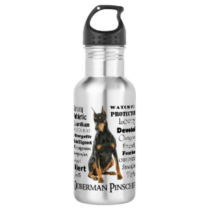 Dobermann-Merkmal-Wasser-Flasche Edelstahlflasche