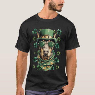Dobermann mit Shamrocks Herzen Sonnenbrille St. Pa T-Shirt