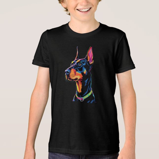 Dobermann-Mutter Echt Tri-Blend Shirt (Vorderseite)