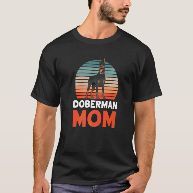 Dobermann-Mutter  Hund Haustier Welpe Mutter Mama  T-Shirt (Vorderseite)