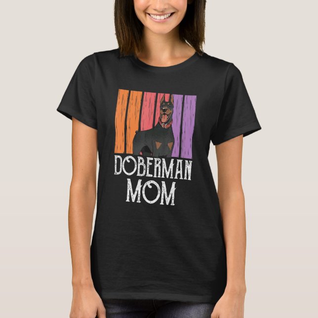 Dobermann-Mutter Mädchen Welpe Hund Haustier Mutte T-Shirt (Vorderseite)