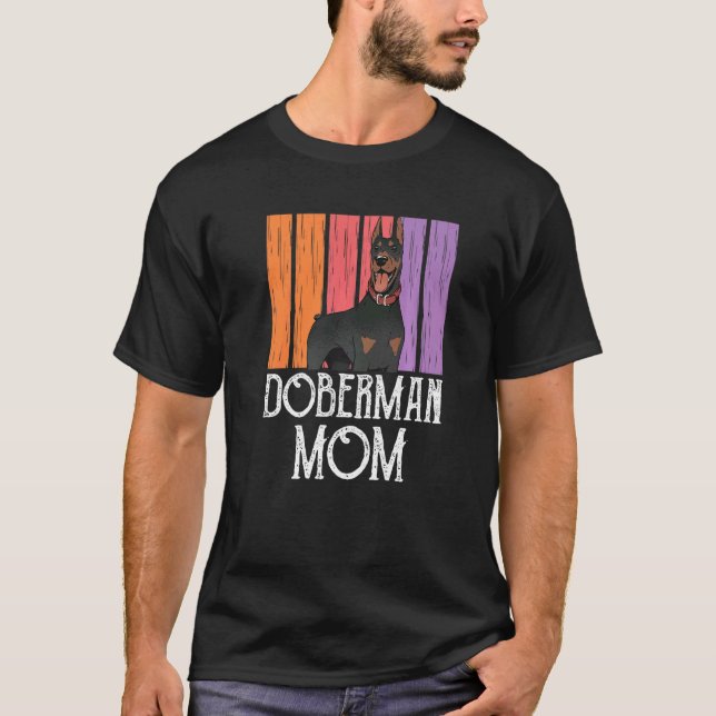 Dobermann-Mutter-Mädchen-Welpe-Hund-Haustier-Mutte T-Shirt (Vorderseite)