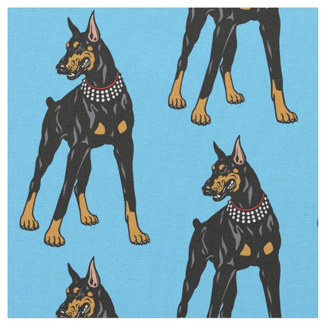 Dobermann oder Doberman Pinscher dog Stoff (Nahaufnahme)